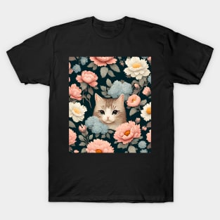 Cat and flowers T-Shirt